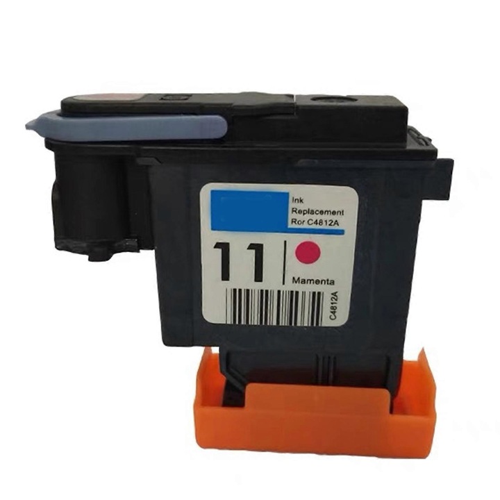 Nyomtatófej HP 11 (C4810A/C4811A/C4812A/C4813A) készülékhez, chippel és tintával, kompatibilis a HP 1000/1100/1200/2200/2600/2800/CP1700/9100 nyomtatókkal, magenta