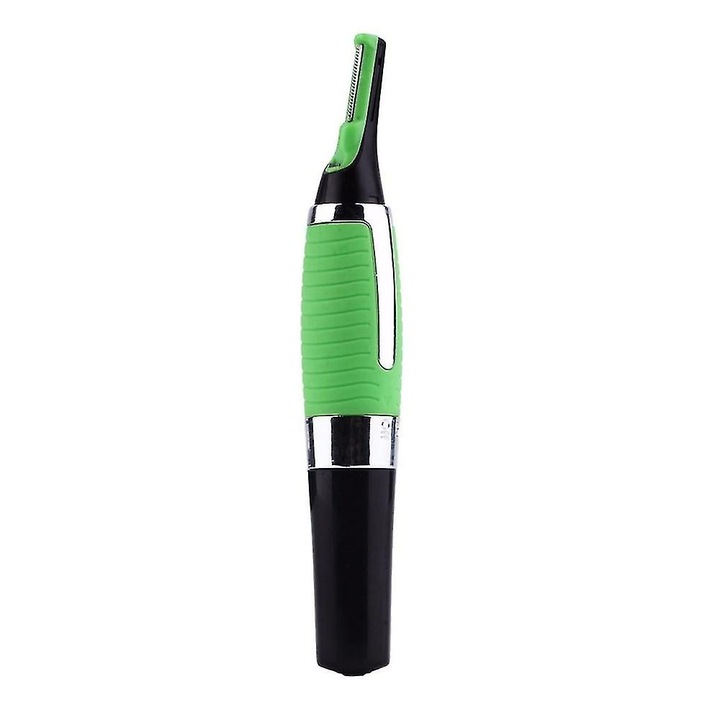 Trimmer si aparat de ras K0403-emagCJ-56207, lama din otel inoxidabil, alimentare 1xAAA, 2 piepteni si periuta, verde