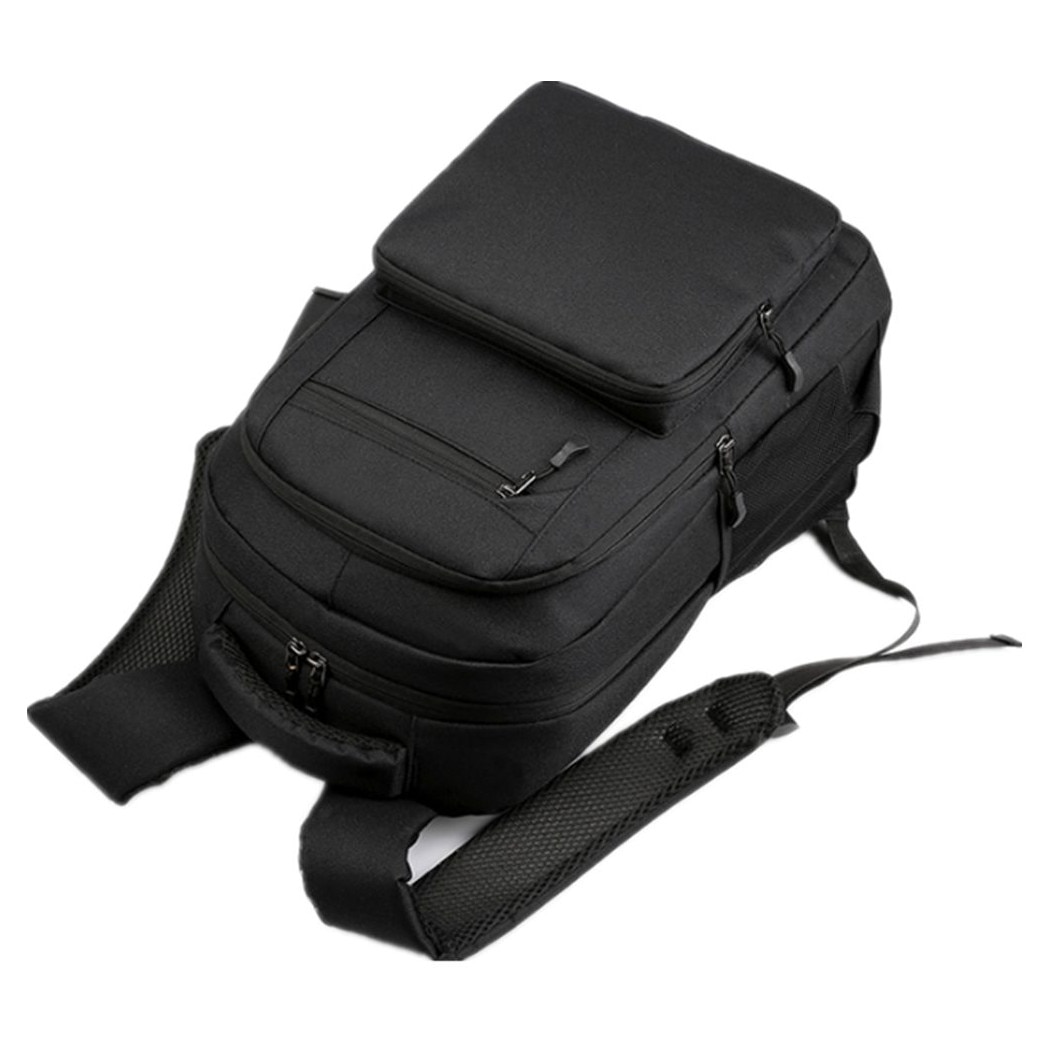 Rucsac, material Oxford, compartiment pentru laptop 15,6 inch, port USB extern, rezistent la apa, bretele respirabile, 30 x 45 x 17 cm, negru