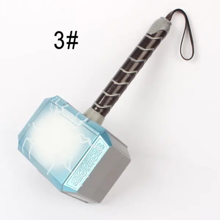Ciocan jucarie Mjolnir cu LED si sunet pentru cosplay copii, albastru/negru, model emag-FYN-K0206-260821-365