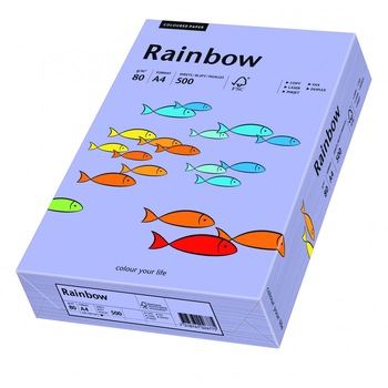 Hartie A4 colorata, 80 g/mp, Rainbow, 500 coli/top, mov deschis Hartie A4 colorata, 80 g/mp, Rainbow, 500 coli/top, mov deschis