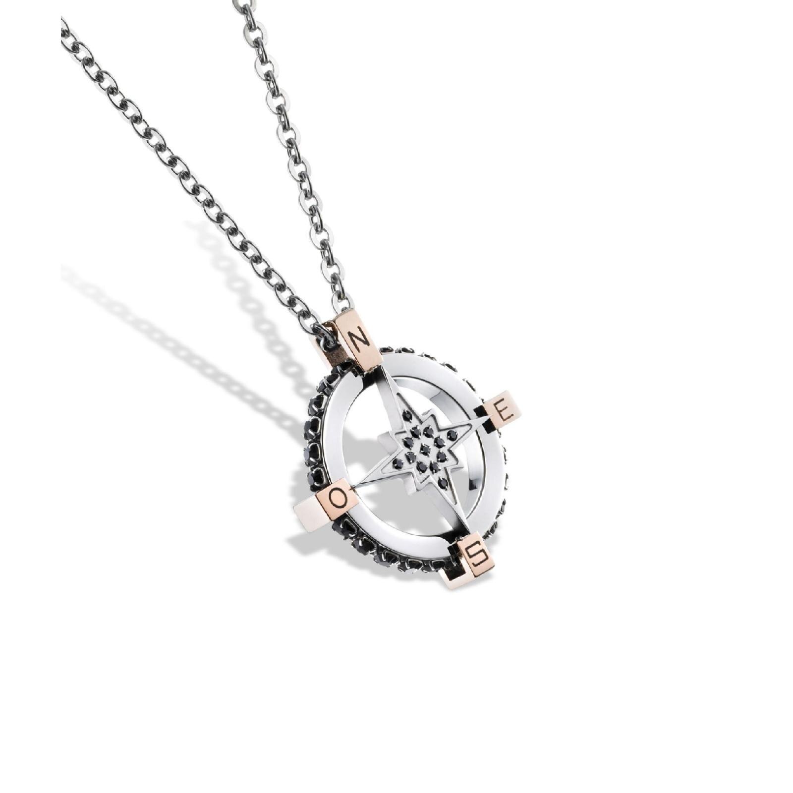 Colier Sector SLI06, Argintiu, Rose gold, Negru