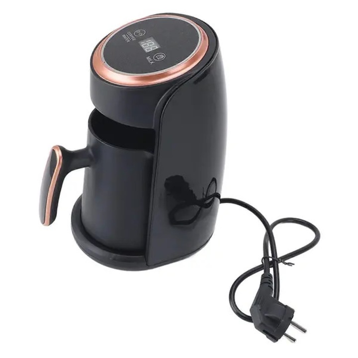 Ibric electric pentru cafea turceasca PO-CJ-K0433-26-7-14-2317, 600W, inox si ABS, 300 ml, negru cu accente cupru