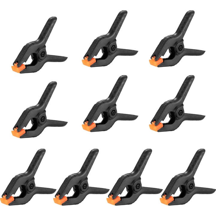 Carmdering EMAG-FG-ZLM-16705 rugós szorító, nylon, gyorsrögzítés 3 hüvelyk (7,6 cm), fekete/narancs, 10 db-os készlet