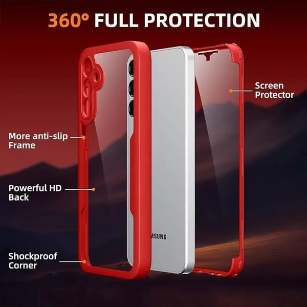 Husa pentru Samsung Galaxy A57 5G PRE-CJk0515-26-0806-982, margini din TPU moale, spate transparent din PC, rosu, 6,7 inch