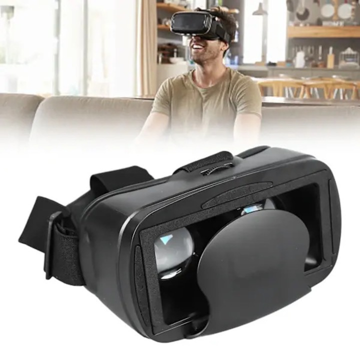 Set 10 casti VR CJ-FQ-K0384-260409-2804, curele reglabile, protectie pentru ochi, pentru jocuri 3D si filme, negru