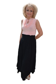 Fusta cu curelusa fina in talie, betelie lata, D&J Exclusive, Negru Fusta cu curelusa fina in talie, betelie lata, D&J Exclusive, Negru