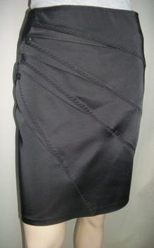 Fusta rafinata cu broderie , fronseuri in fata, D&J Exclusive, Negru, 44 Fusta rafinata cu broderie , fronseuri in fata, D&J Exclusive, Negru, 44