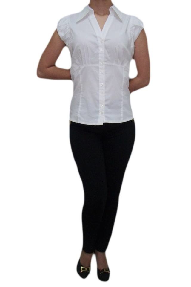 Camasa mulata cu nasturi si maneci scurte, D&J Exclusive, Alb