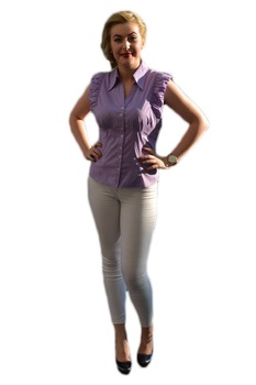 Camasa mulata cu nasturi si maneci scurte, D&J Exclusive, Mov Camasa mulata cu nasturi si maneci scurte, D&J Exclusive, Mov