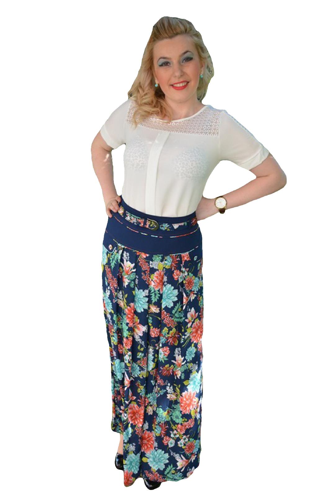 Fusta de primavara-vara, vaporoasa,masura mare, D&J Exclusive,, Multicolor