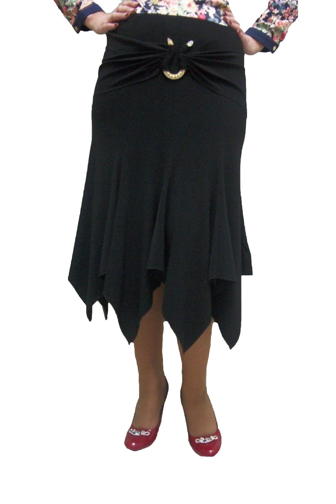 Fusta tinereasca cu lungime asimetrica, D&J Exclusive, Negru