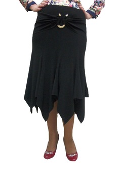 Fusta tinereasca cu lungime asimetrica, D&J Exclusive, Negru Fusta tinereasca cu lungime asimetrica, D&J Exclusive, Negru