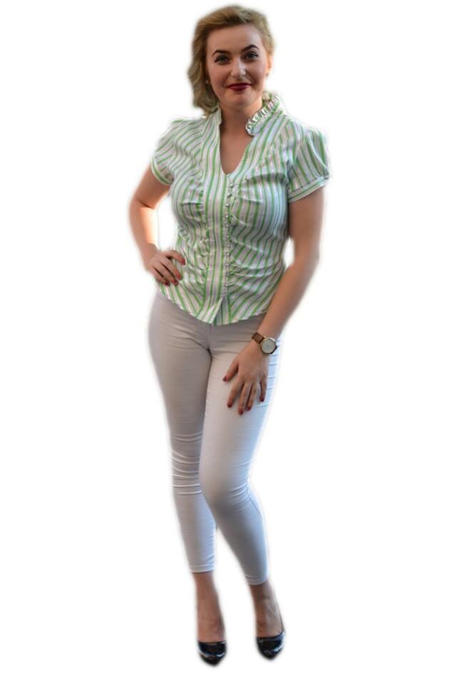 Camasa casual cu dungi, cambrata, D&J Exclusive, Verde, 40