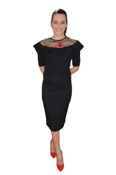 Fusta cu un design simplu si talie inalta,D&J Exclusive, Negru Fusta cu un design simplu si talie inalta,D&J Exclusive, Negru