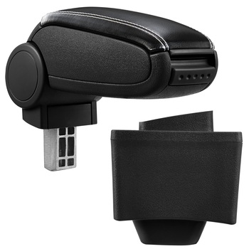 Cotiera auto, pro.tec, pentru AUDI A3 8L, imitatie piele, negru cu cusatura alba - cu compartiment pentru depozitare Cotiera auto, pro.tec, pentru AUDI A3 8L, imitatie piele, negru cu cusatura alba - cu compartiment pentru depozitare