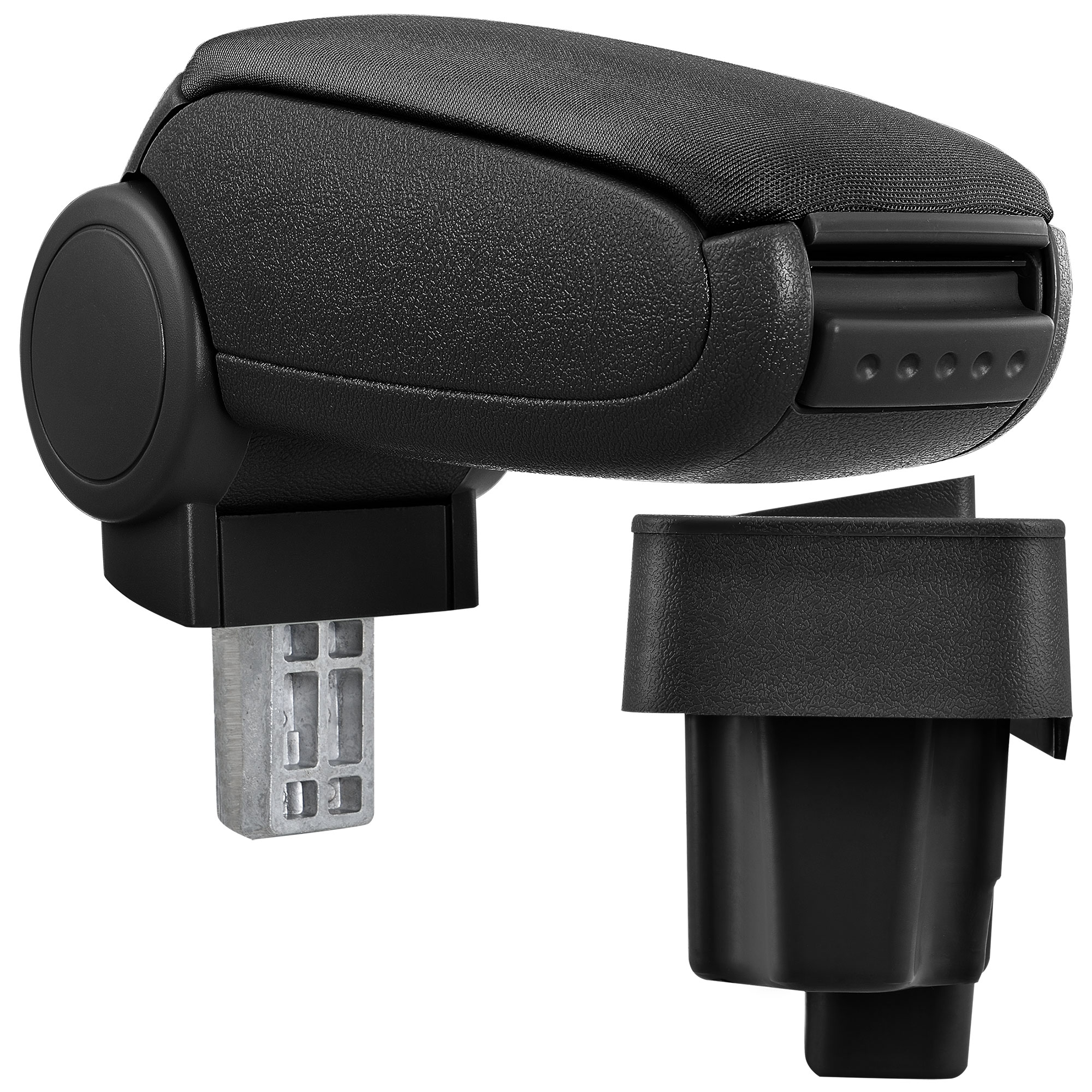 Cotiera auto, pro.tec, pentru BMW E36, tesatura, negru - cu compartiment pentru depozitare