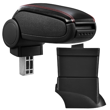 Cotiera auto, pro.tec, pentru Fiat 500, imitatie piele, negru cu cusatura rosie - cu compartiment pentru depozitare Cotiera auto, pro.tec, pentru Fiat 500, imitatie piele, negru cu cusatura rosie - cu compartiment pentru depozitare