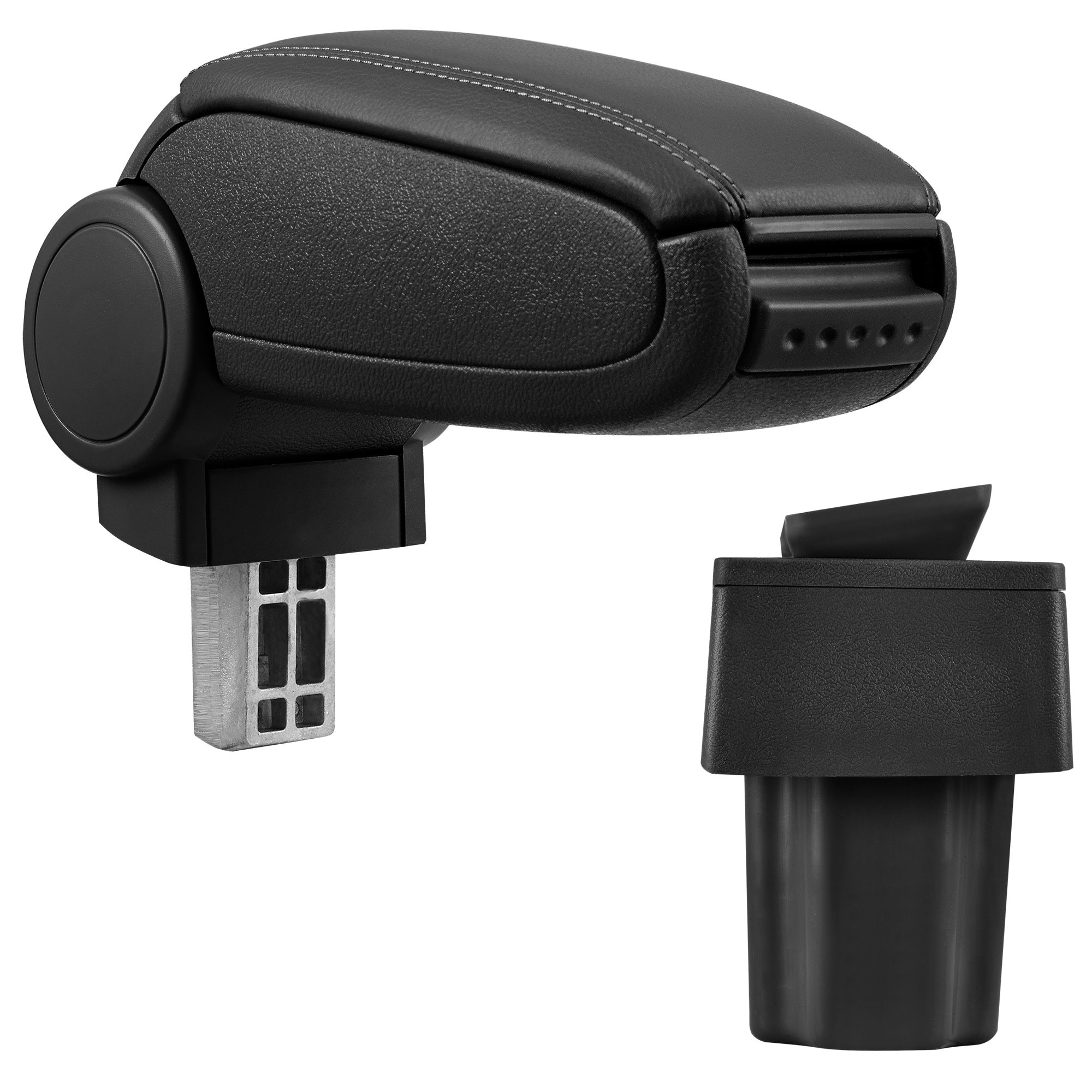 Cotiera auto, pro.tec, pentru Opel Astra G, imitatie piele, negru - cu compartiment pentru depozitare