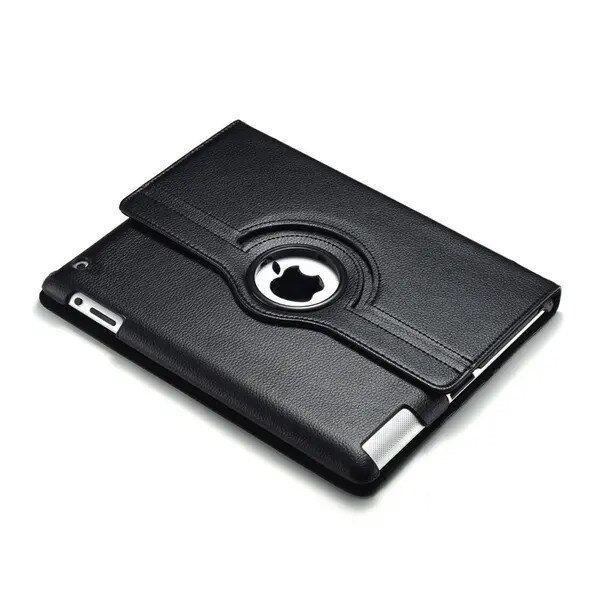 Husa rotativa 360° pentru iPad 2/3/4, piele PU, suport 3 pozitii, functie Auto Sleep/Wake, negru, cod PRE-CJk0515-26-0806-1944