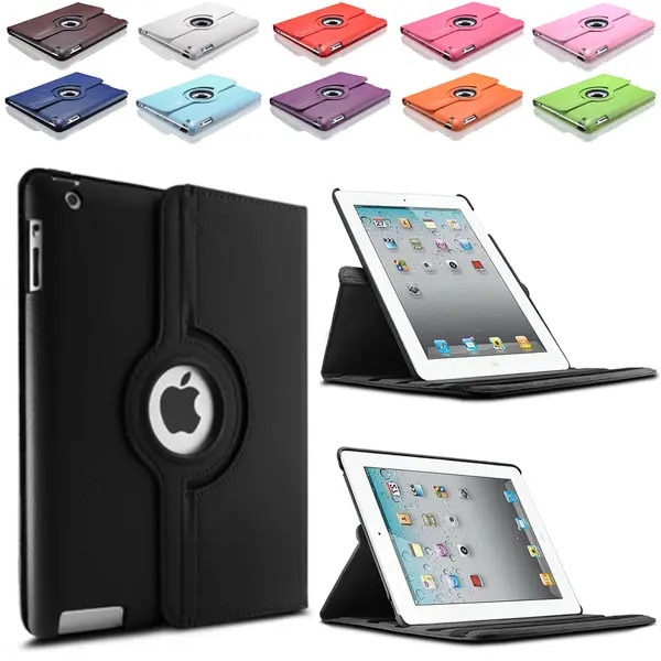 Husa rotativa 360° pentru iPad 2/3/4, piele PU, suport 3 pozitii, functie Auto Sleep/Wake, negru, cod PRE-CJk0515-26-0806-1944