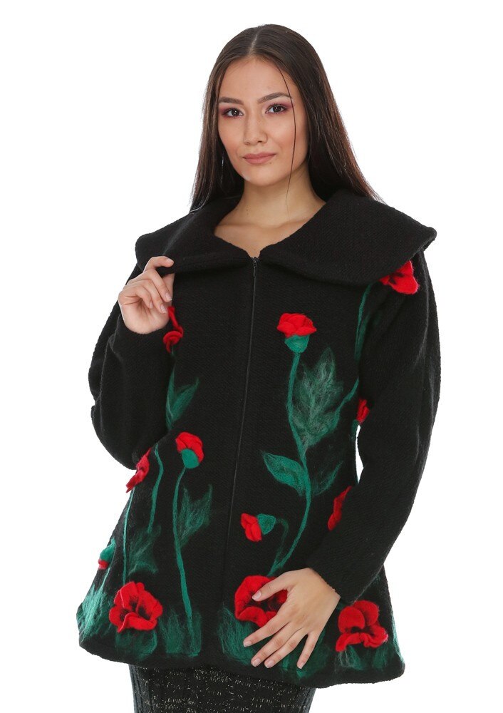 Jacheta neagra de lana Liza Panait M-6E