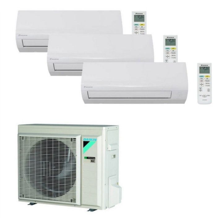 Aparat de aer conditionat triple split Daikin Sensira 3x9000 BTU, Wi-Fi inclus, garantie 5 ani, 3MXF68A + 3xCTXF25C