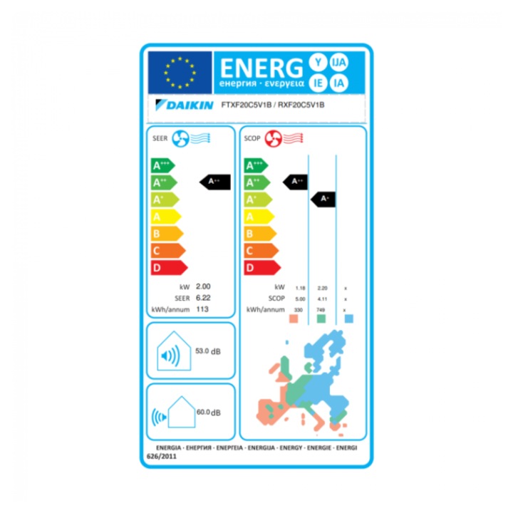 Aparat de aer conditionat Daikin Sensira Bluevolution FTXF35F-RXF35F 12000 BTU, WIFI integrat, Filtru CATALITIC apatit de titan