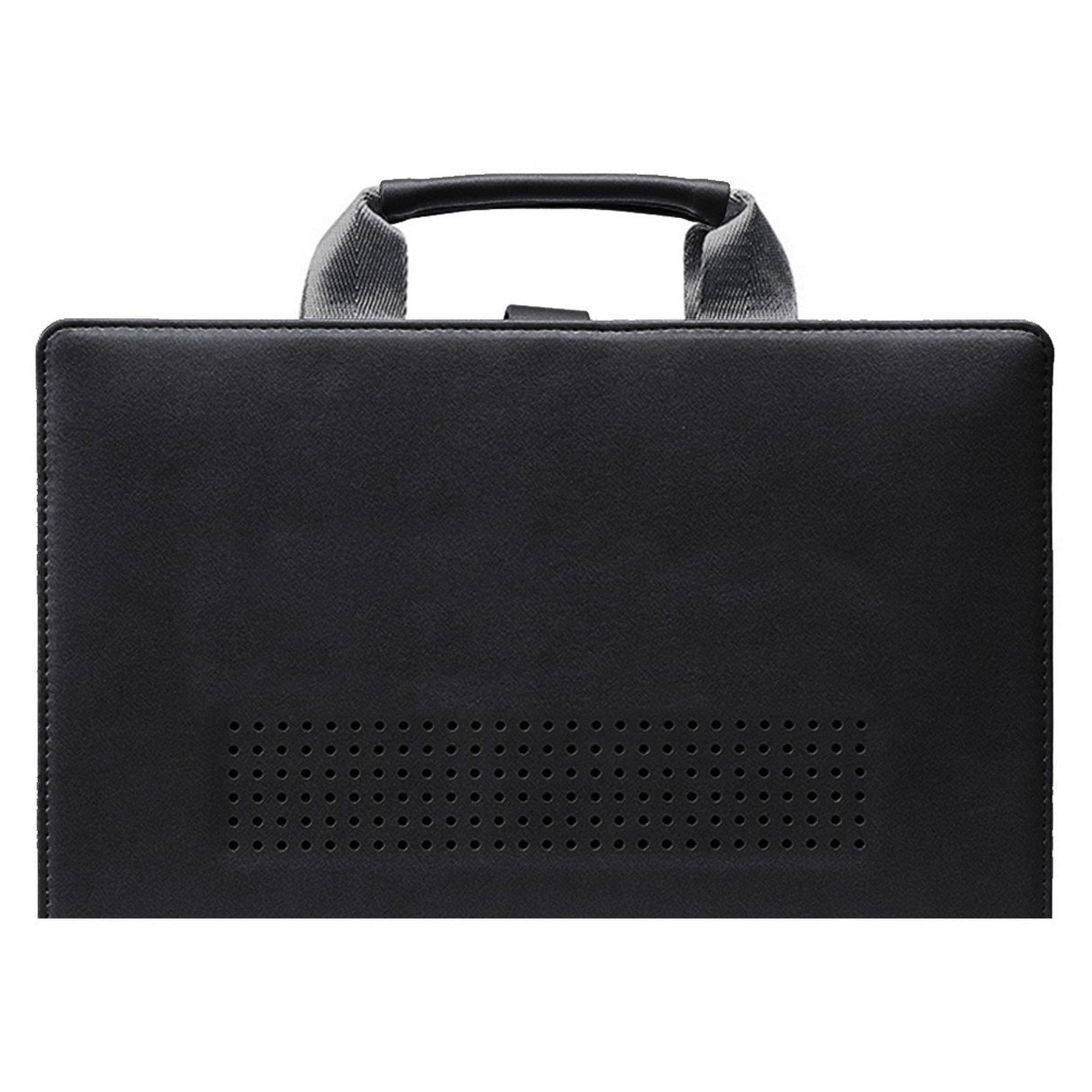 Husa protectoare pentru laptop K0323-0720-CJ16173, din piele PU cu inchidere magnetica, maner si protectie colturi, pentru MacBook Air 13.3 (A1369/A1466), negru, 32.7 x 22.5 cm