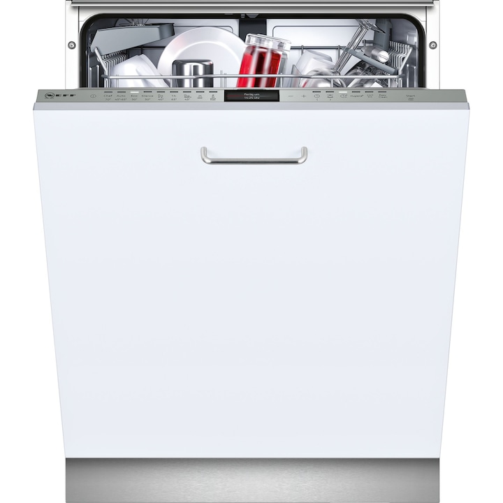Neff S516I80X1E Beépíthető mosogatógép, 13 teríték, 8 program, TFT kijelző, D energiaosztály, Fehér