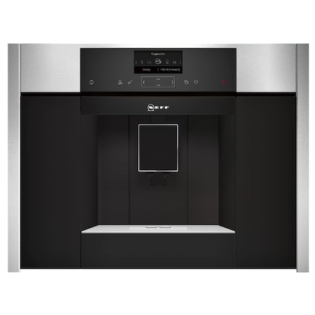 Espressor automat incorporabil Neff C15KS61N0, 1600W, 19 bari, 2.4 l, recipient boabe 500g, rasnita ceramica, curatare automata a sistemului de lapte, display TFT, Inox