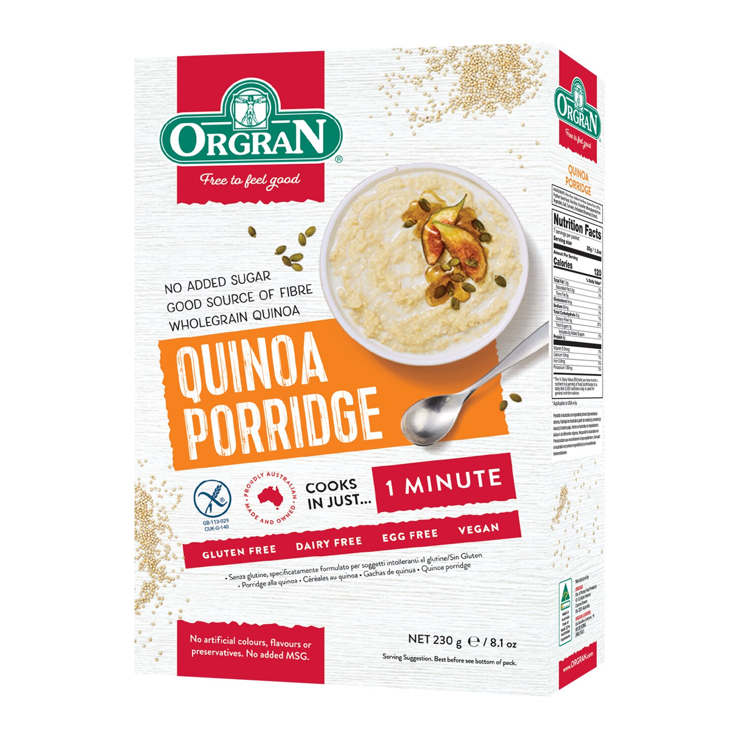 Terci cu Quinoa, Orgran, fara gluten, vegan, 210g