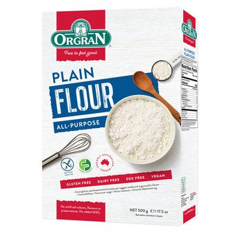 Faina simpla universala, Orgran, fara gluten, vegan, 500g Faina simpla universala, Orgran, fara gluten, vegan, 500g