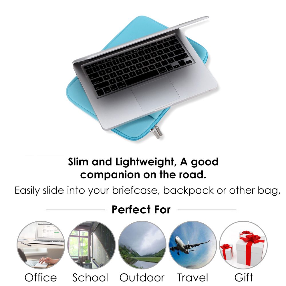 Husa pentru laptop din spuma, cu buzunar frontal si fermoar, protectie anti-soc, gri, compatibila cu 11/12/13/14/15/15.6/17 inch