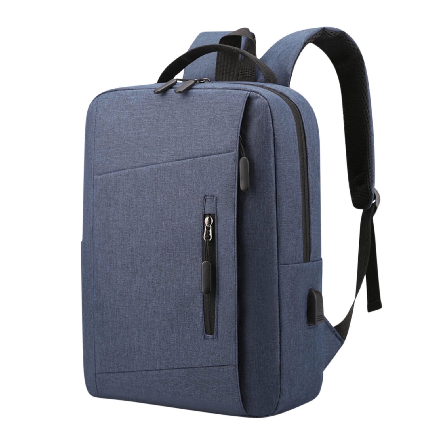 Rucsac laptop din Oxford anti-furt cu port USB, rezistent la apa, slim, potrivit pentru laptop 15,6 inch, 40 x 29 x 11 cm, albastru