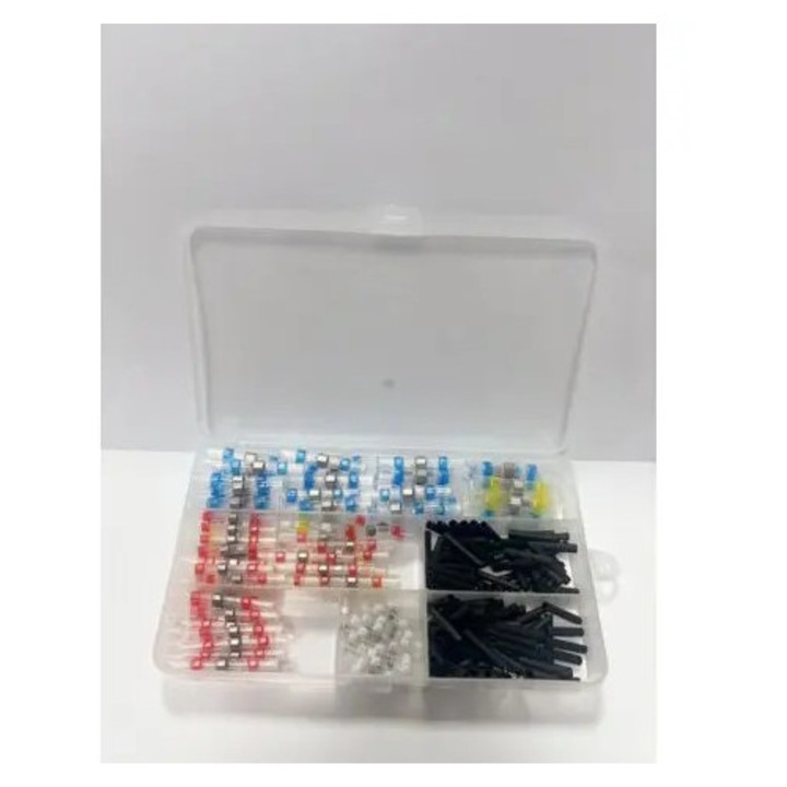 Set tuburi termocontractabile cu lipire poliolefina CJ-FQ-K0384-260505-2070, 260 piese, rezistente la apa IP67, 4 dimensiuni, -55–125°C, Multicolor