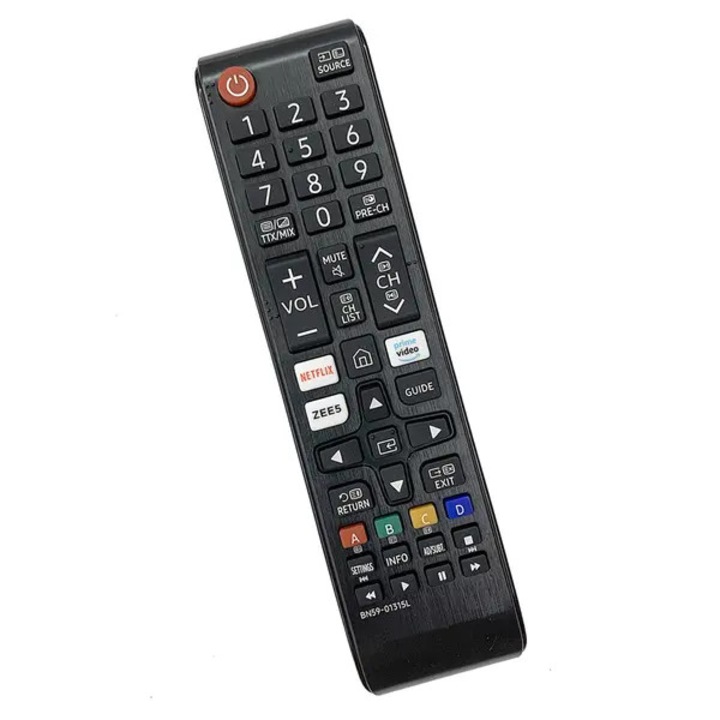 Telecomanda de inlocuire BN59-01315L pentru Samsung, compatibila cu modelele RU7100/RU7200/TU7000 (ex. UN50RU7100, UN75RU7200), butoane Netflix/Prime Video/ZEE5, negru, necesita 2 x AAA, 1 buc.