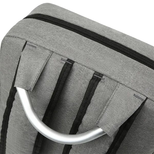 Rucsac pentru laptop din Oxford, port USB extern, rezistent la apa, convertibil in geanta, cu curea de fixare talie si fluier de urgenta, gri, 42x30x12 cm (pentru laptop 15,6")