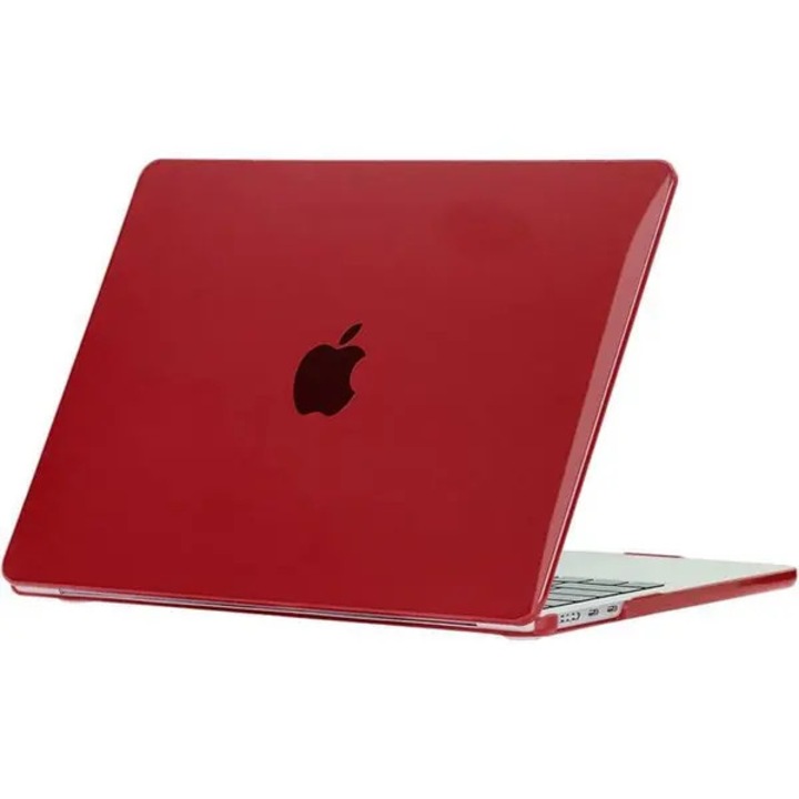 Husa rigida din policarbonat pentru MacBook Air 13, FRU-CJK0424-260710-2675, compatibila M2/M3/M4/M5 (2022–2026), anti-soc, cu ventilatie si suporturi anti-alunecare, rosu