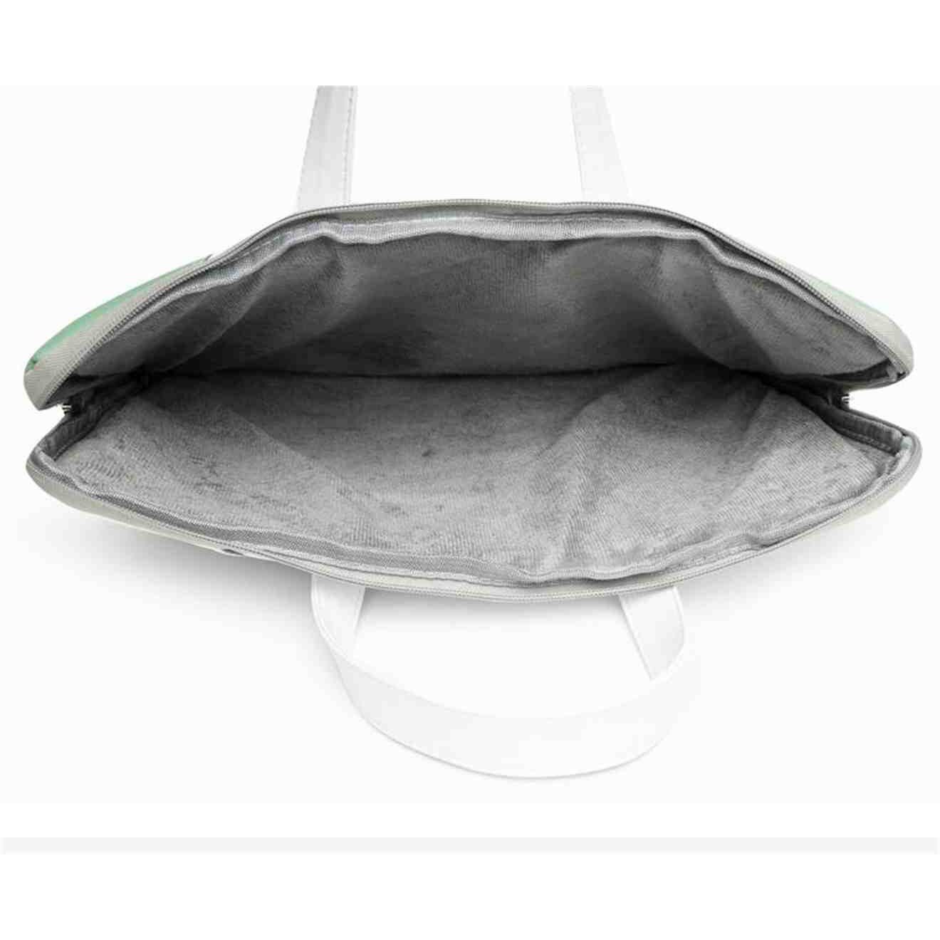 Geanta pentru laptop din poliester captusita cu perla, imprimeu cartoon, roz, 15 inch