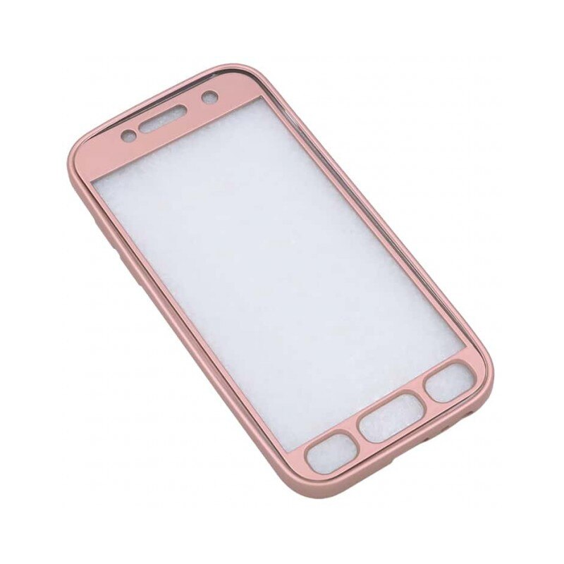 Husa Samsung Galaxy S7 Edge Full Silicone 360 Roz Auriu