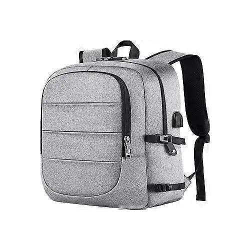 Rucsac laptop din poliester, antifurt, pentru laptop 17.3 inch, cu port USB extern, gri, 49 x 29 x 14 cm