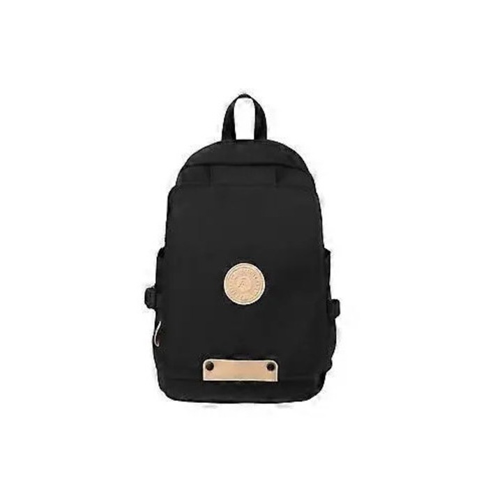 Rucsac pentru laptop din nylon, unisex, capacitate mare, Negru