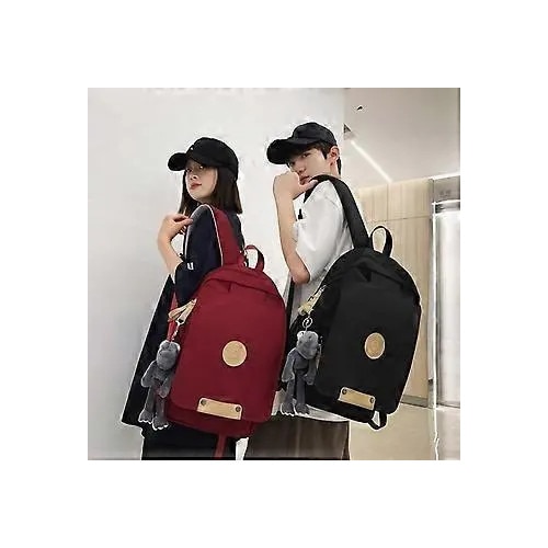 Rucsac pentru laptop din nylon, unisex, capacitate mare, Negru