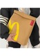 Раница за пътуване от деним с принт McDonald's, камилско/жълто, 26 x 14 x 43 см