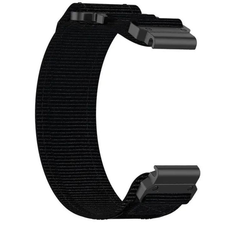 Каишка за часовник от найлон, съвместима с Garmin 22mm (серия Instinct), бързо освобождаване, черна, 22 мм