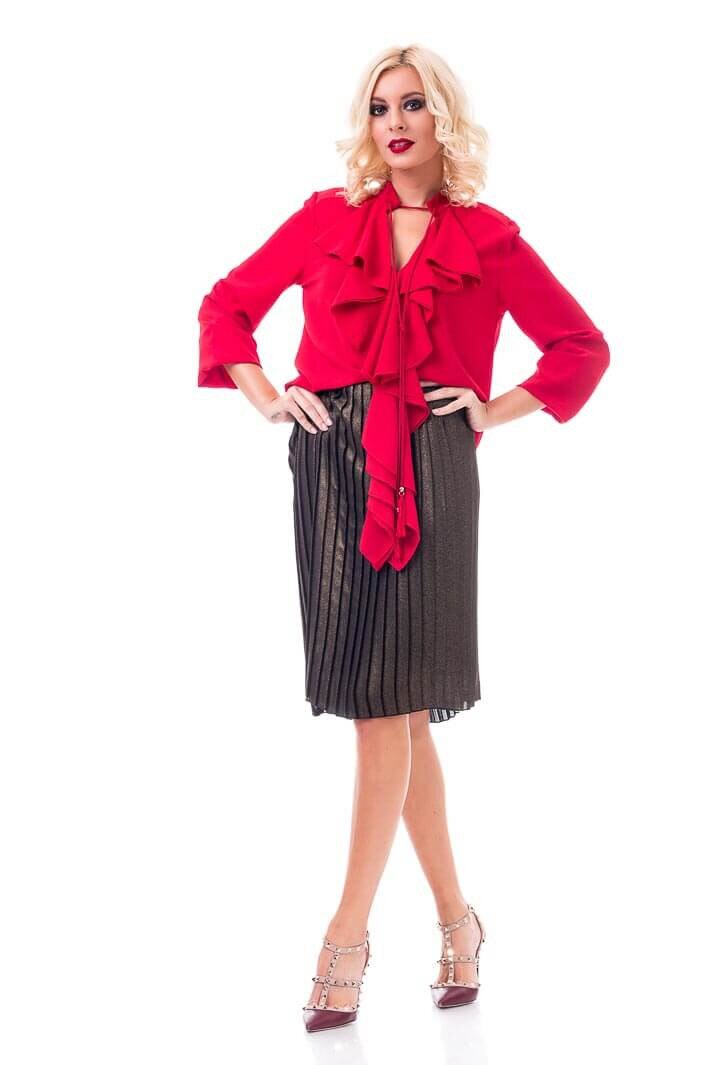 Camasa Ruffle, CuAnna, Rosu