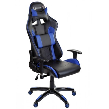 Scaun gaming Gran-Giosedi din Piele, Perne reglabile, Brate 4D, culoare Negru cu Albastru Scaun gaming Gran-Giosedi din Piele, Perne reglabile, Brate 4D, culoare Negru cu Albastru