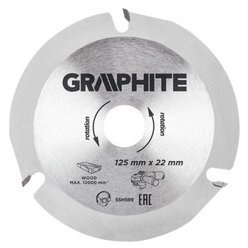 Disc pentru taierea lemnului GRAPHITE 125mm Disc pentru taierea lemnului GRAPHITE 125mm