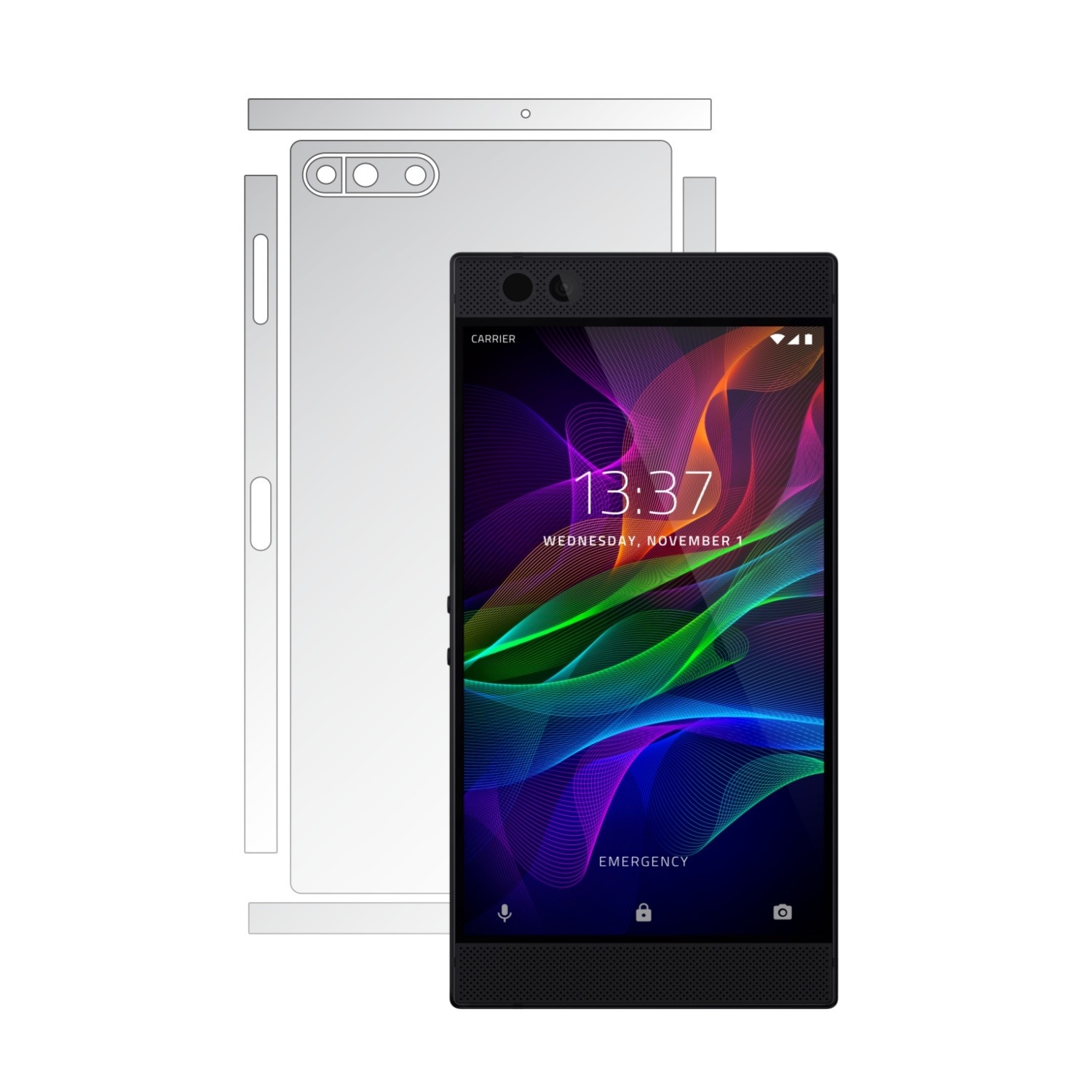 Folie Protectie Invisible Skinz Ultra-Clear HD, Husa Transparenta de tip Skin Adeziv pentru Carcasa si Laterale, dedicata Razer Phone